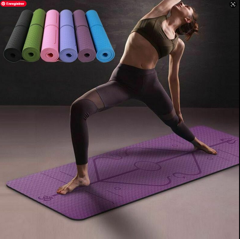 Yoga Mat With Position Line Non Slip Carpet Mat For Beginner Fitness Gymnastics